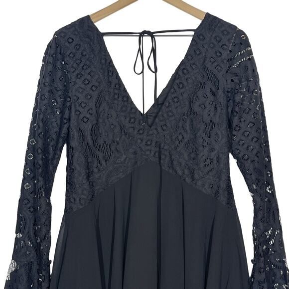 Tularosa X Revolve Skylar Mini Dress Black Lace Size Small V Neck Tie Back - Picture 6 of 12